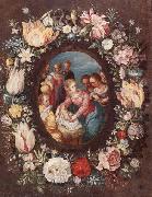 unknow artist The nativity encircled by a garland of flowers Germany oil painting reproduction